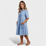 Denim Pocket – Ležérní košilové šaty