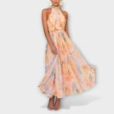 FLORIDA™ | Akvarelové halter maxi šaty