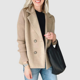 Stela - Elegantní Blazer s Pletenými Rukávy