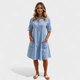 Denim Pocket – Ležérní košilové šaty