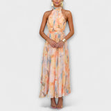 FLORIDA™ | Akvarelové halter maxi šaty