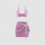 VIOLA |  Sametové bikiny se sarongem – 3ks