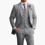 GABRIEL™ | SLIM FIT PÁNSKÝ OBLEK V BEŽOVÉ BARVĚ NA SVATBU