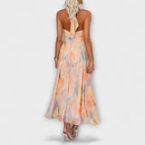FLORIDA™ | Akvarelové halter maxi šaty