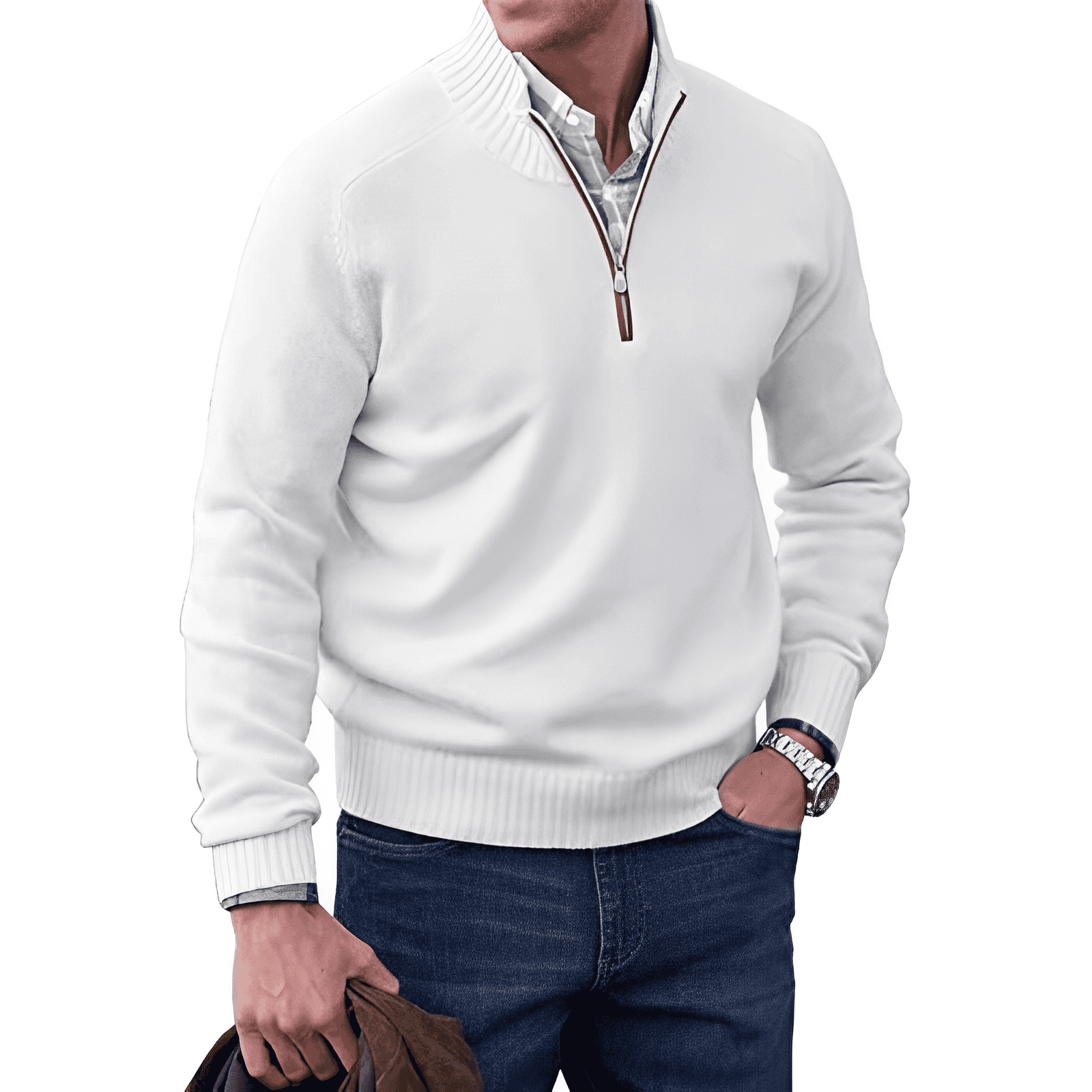 JONES™ | ELEGANTNÍ SVETR SE ZIPEM