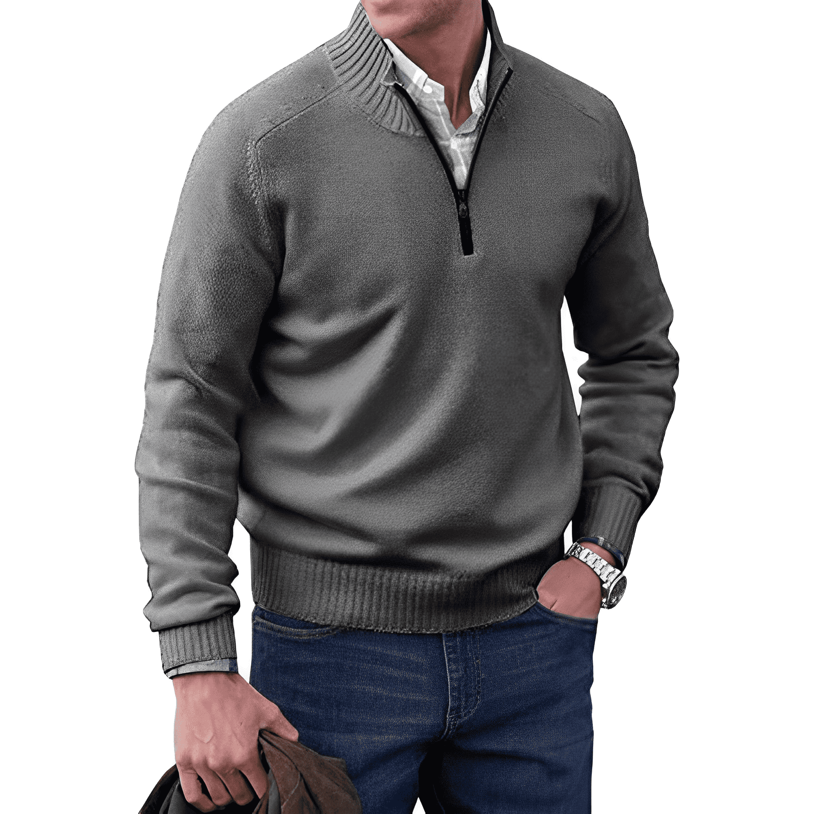JONES™ | ELEGANTNÍ SVETR SE ZIPEM