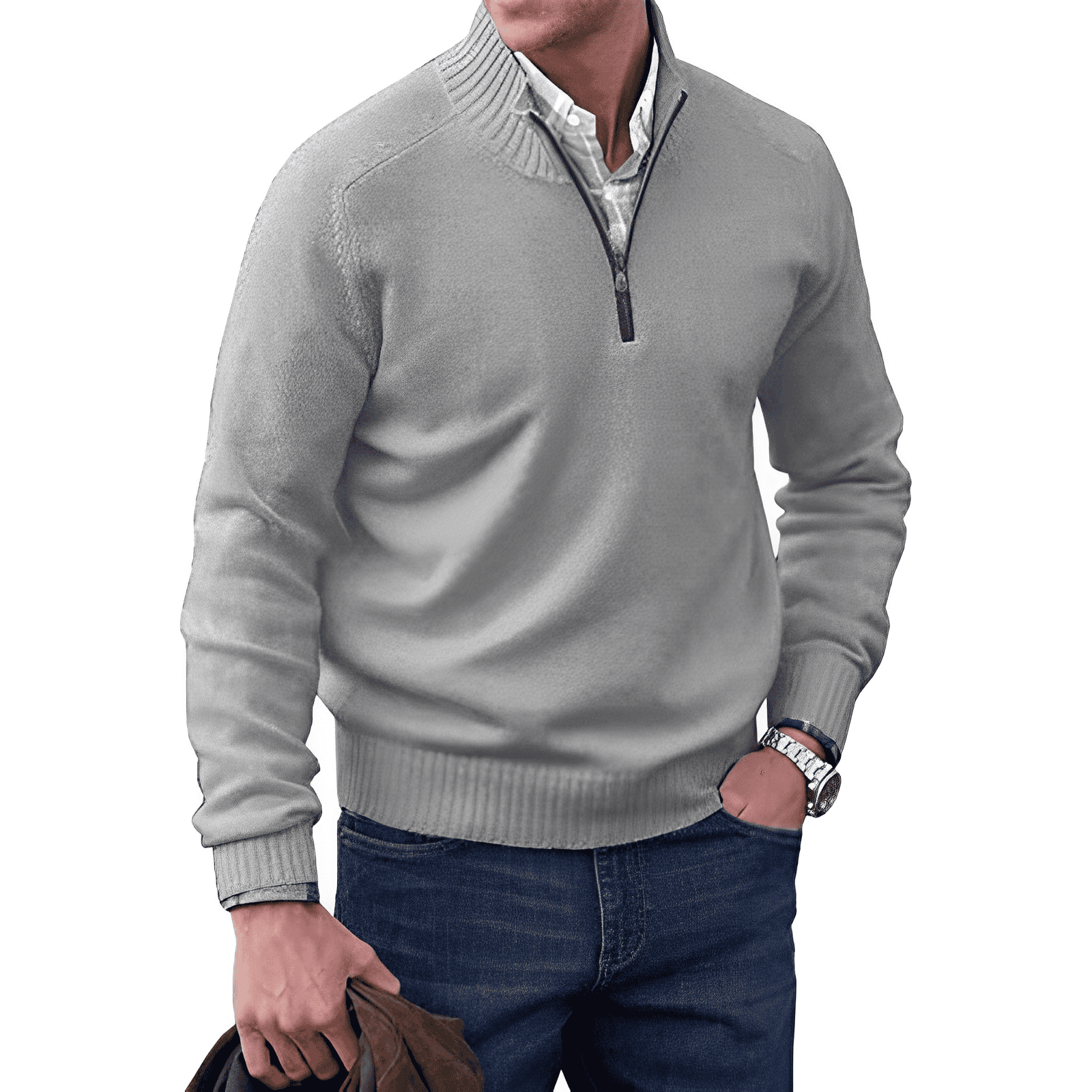 JONES™ | ELEGANTNÍ SVETR SE ZIPEM