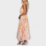 FLORIDA™ | Akvarelové halter maxi šaty