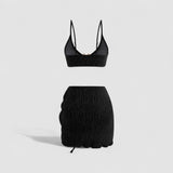 VIOLA |  Sametové bikiny se sarongem – 3ks