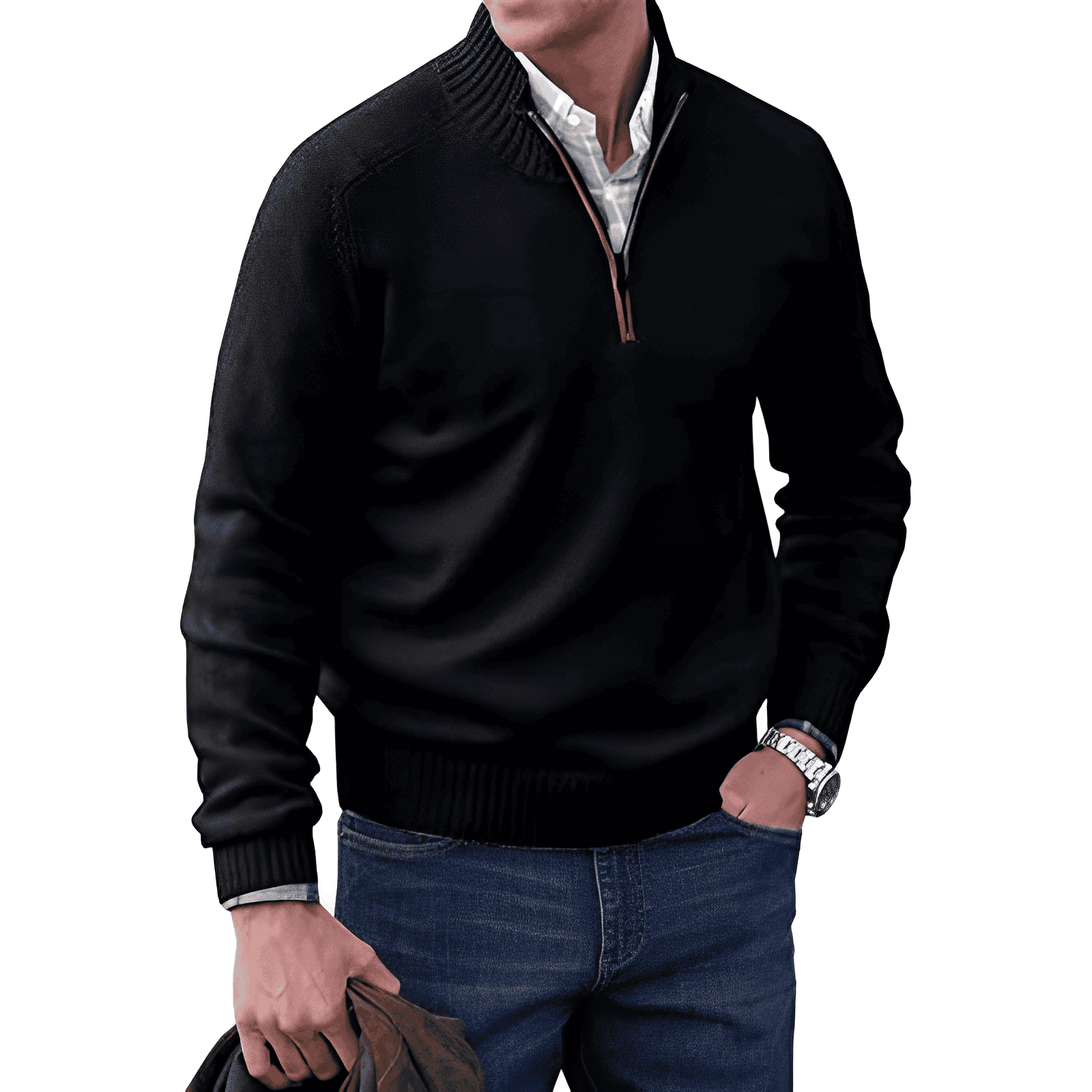 JONES™ | ELEGANTNÍ SVETR SE ZIPEM