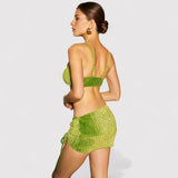 VIOLA |  Sametové bikiny se sarongem – 3ks