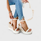 Vela | Bílé espadrilky na klínku