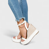 Vela | Bílé espadrilky na klínku