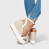 Vela | Bílé espadrilky na klínku