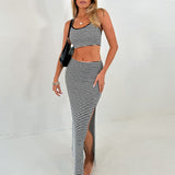 Flora | crop top a maxi sukně set