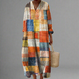 Hazel™ | Patchwork harmonie boho maximální šaty