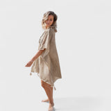 LIANA | Krátký kaftan Lia Flo Taupe