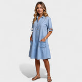 Denim Pocket – Ležérní košilové šaty