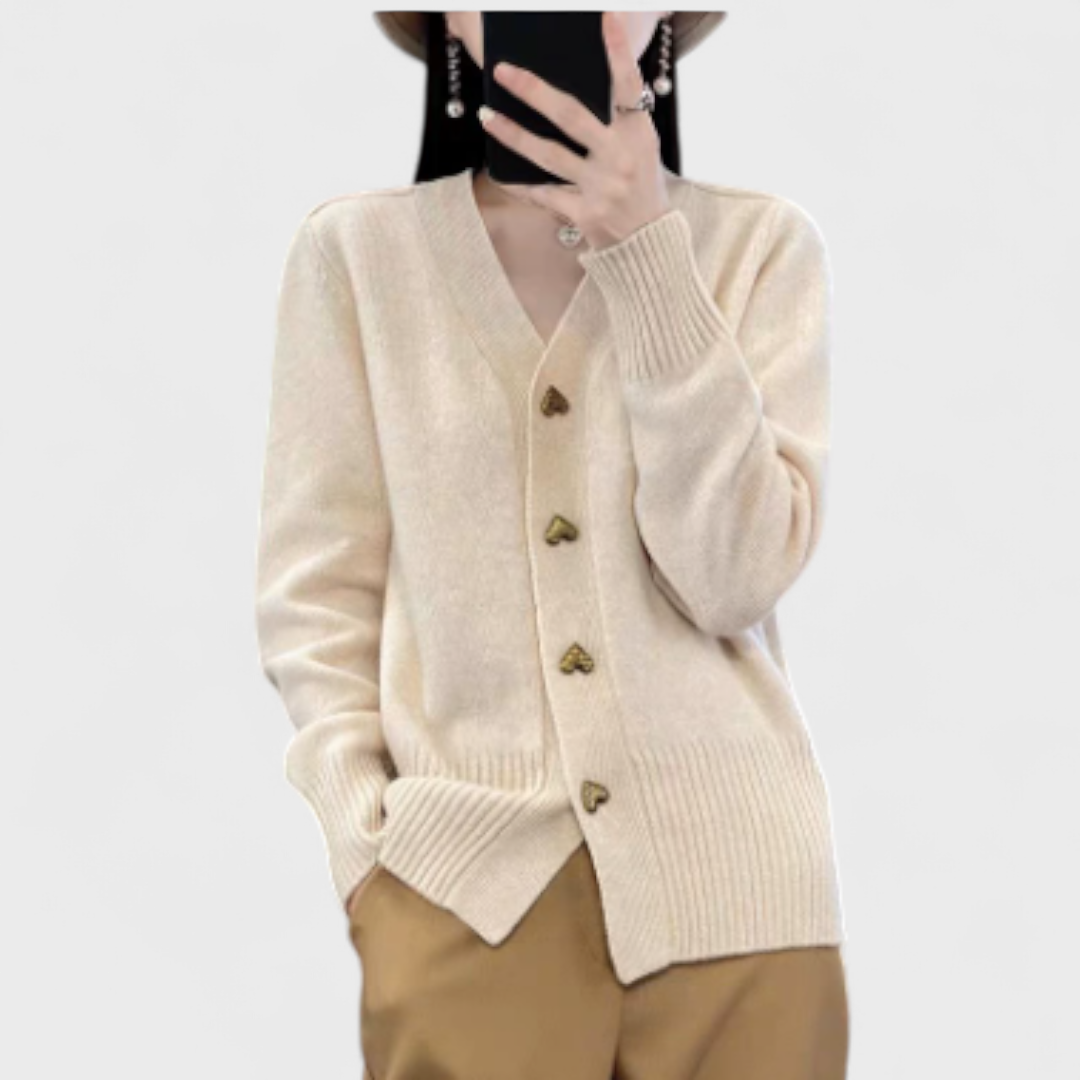 Milada | Elegantní cardigan srdíčkové knoflíky