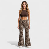 Kalhoty Bootcut s leopardím potiskem
