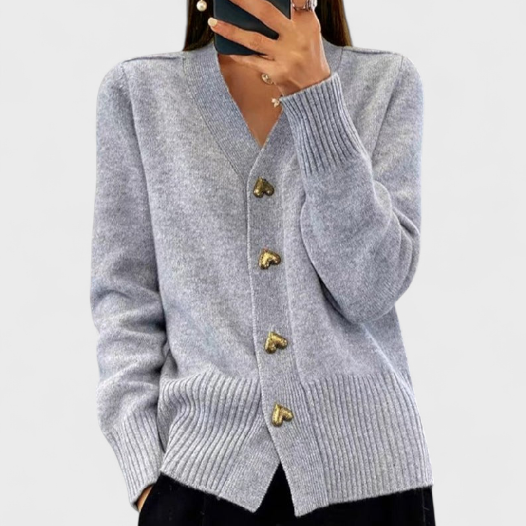 Milada | Elegantní cardigan srdíčkové knoflíky