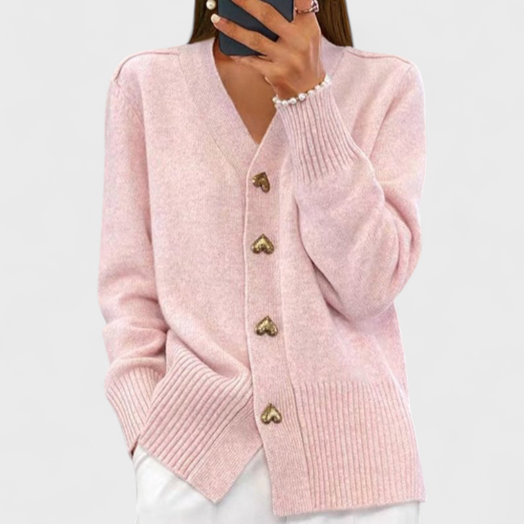 Milada | Elegantní cardigan srdíčkové knoflíky