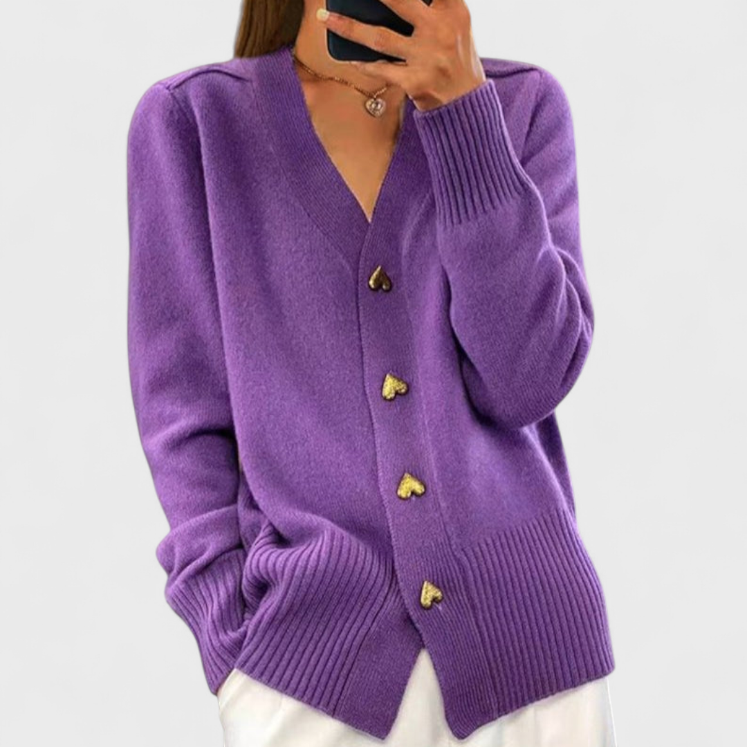Milada | Elegantní cardigan srdíčkové knoflíky