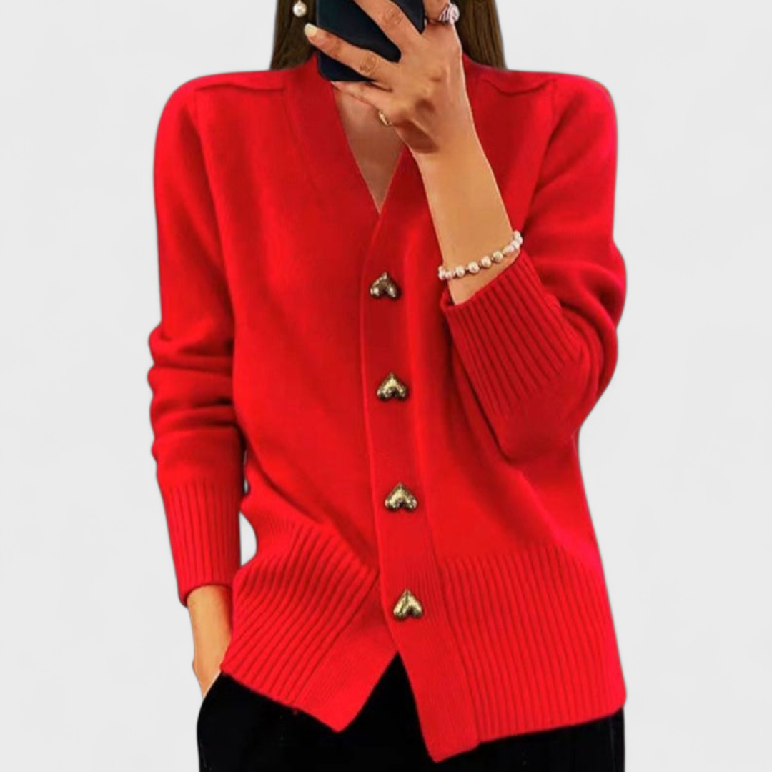 Milada | Elegantní cardigan srdíčkové knoflíky